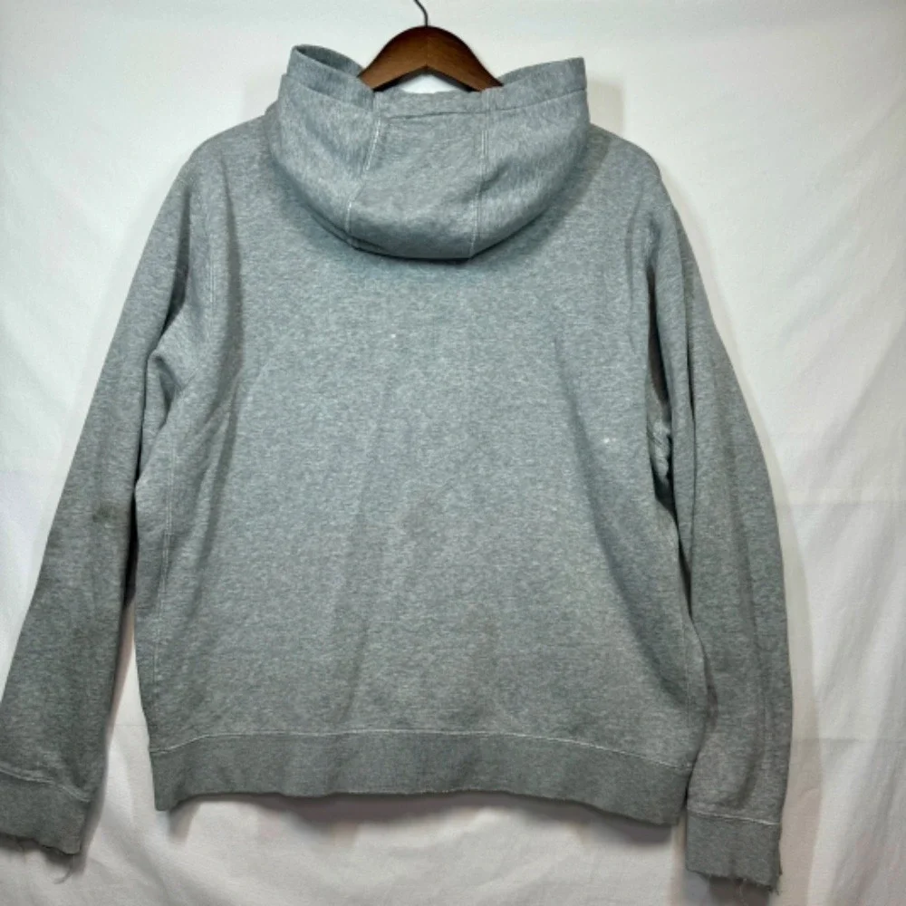 Nike Full Zip Hoodie Sweatshirt Everyday Casual Comfy Gray Diatressed‎ Sz Large